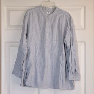 Grey peasant flannel top